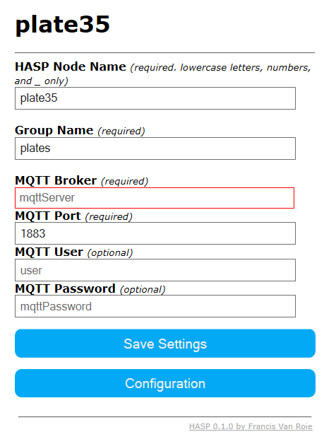 MQTT Settings